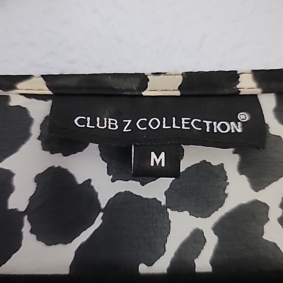 Leopard Print Swim Suit Cover Up by Club Z Collection Black Pom Pom Trim Size Me - Picture 3 of 7